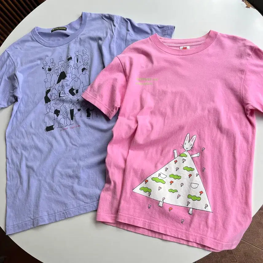 [BUNJANG] Graphic Design Short Sleeve Shirts Bundle Set / 디자인 그래픽 셔츠 반팔 2벌 일괄