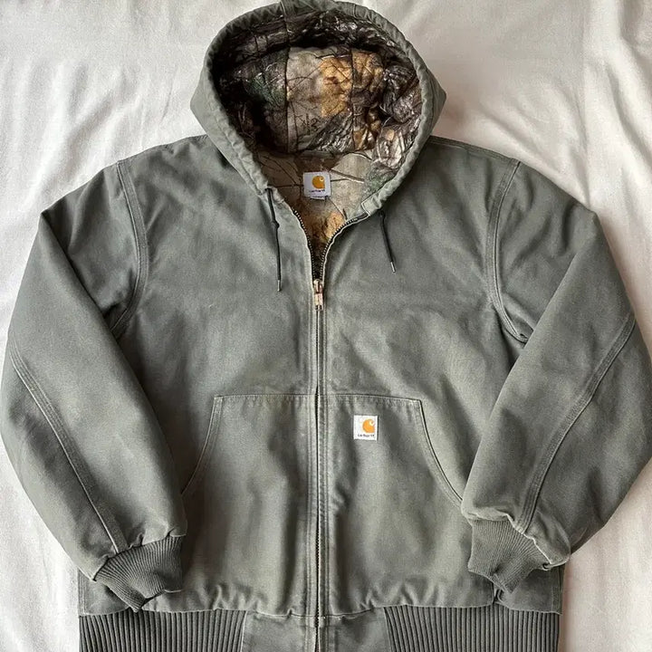 [BUNJANG] Carhartt Active Hooded Jacket Olive Green Camo L / 칼하트 액티브 자켓 후드 올리브그린 카모 L