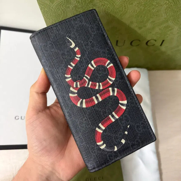 [BUNJANG] Gucci Snake Long Wallet Black / [풀구성] 구찌 스네이크 장지갑 블랙