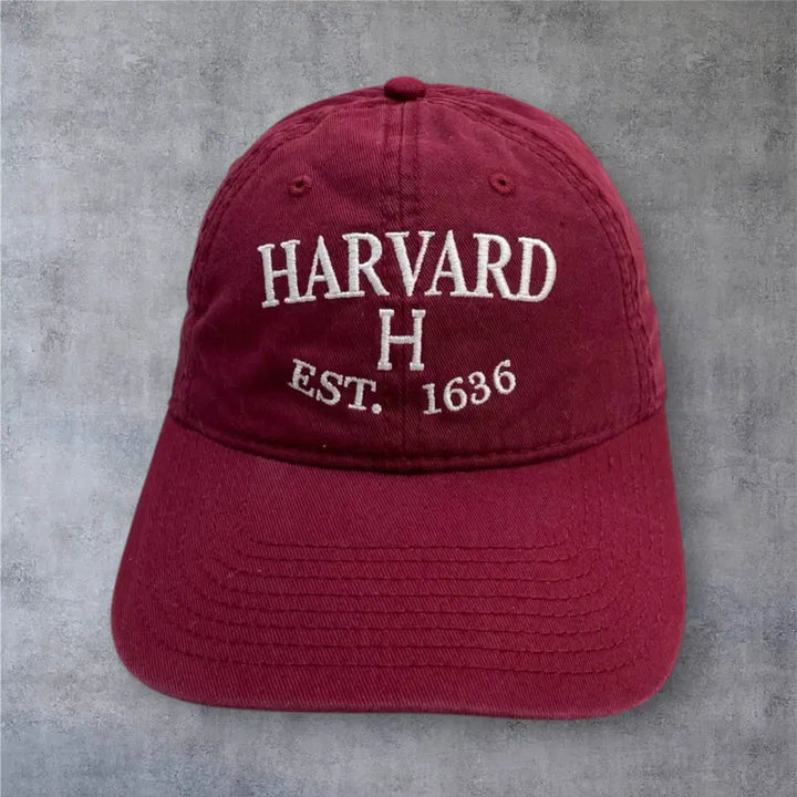 [BUNJANG] Harvard Classic Logo Embroidered Ball Cap / 하버드 버건디 클래식 로고 자수 볼캡 모자