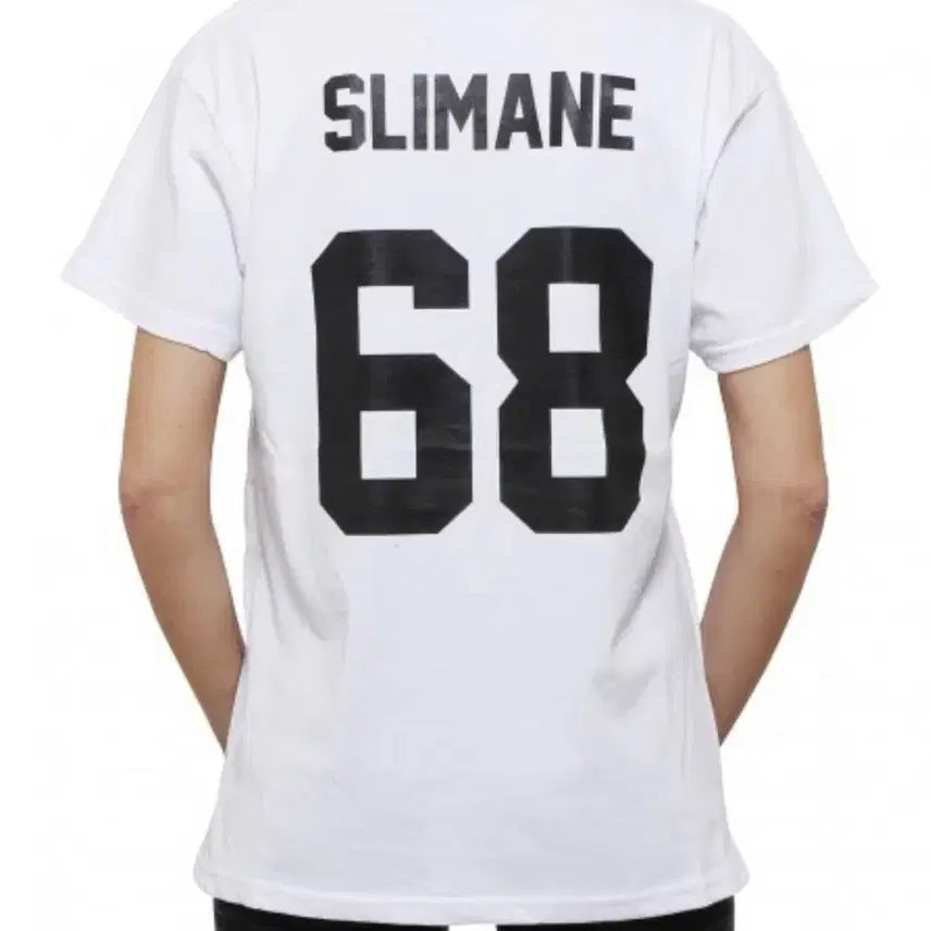 [BUNJANG] Numbering Print White T-shirt / 넘버링 프린트 반팔 티셔츠 화이트 95-슬림100