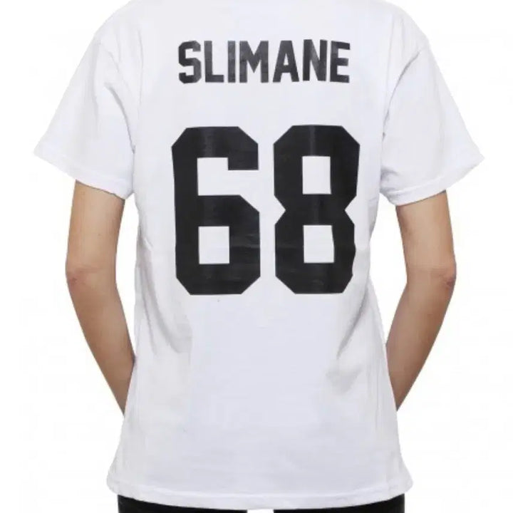 [BUNJANG] Numbering Print White T-shirt / 넘버링 프린트 반팔 티셔츠 화이트 95-슬림100