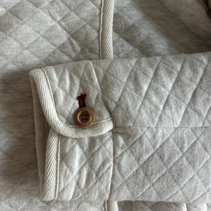 [BUNJANG] Vintage Mori Girl Quilted Hooded Jacket / 급처 ㅠ 일본 빈티지 모리걸 더블버튼 퀄팅 후드 자켓 코트