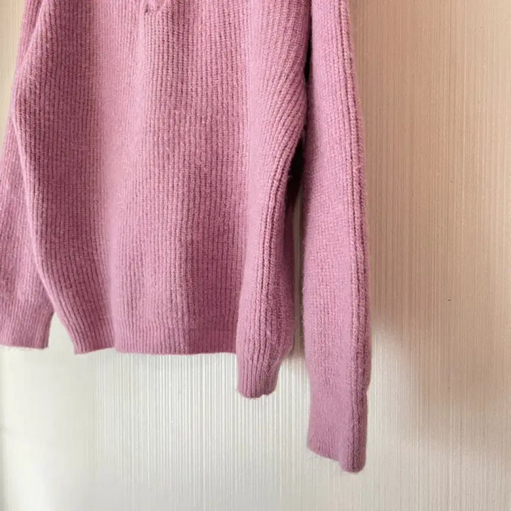 [BUNJANG] Unbranded Lavender Pink Half-Zip Knit Sweater / 반집업 니트
