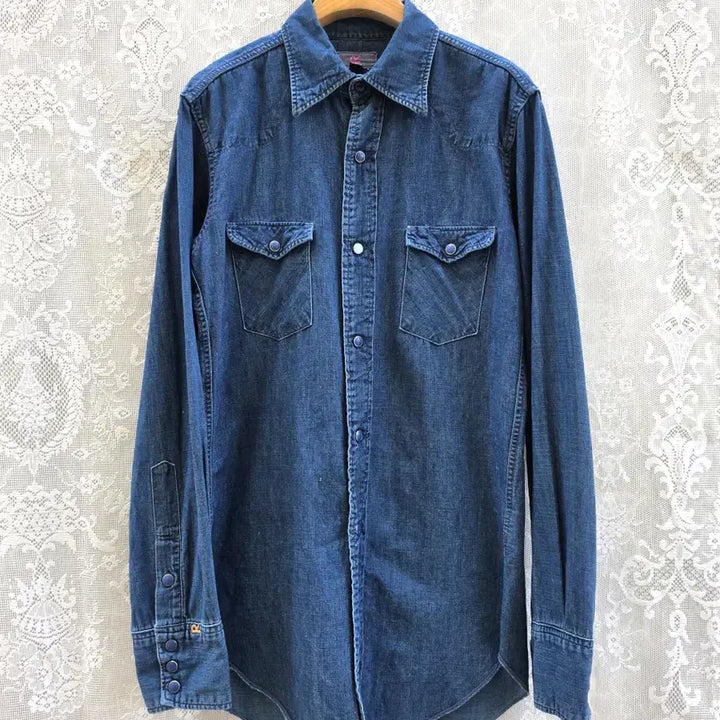 [BUNJANG] 45rpm Indigo Dyed Chambray Western Shirt / 45rpm (made in japan)