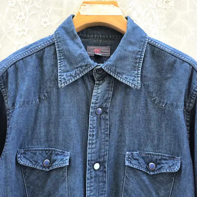 [BUNJANG] 45rpm Indigo Dyed Chambray Western Shirt / 45rpm (made in japan)