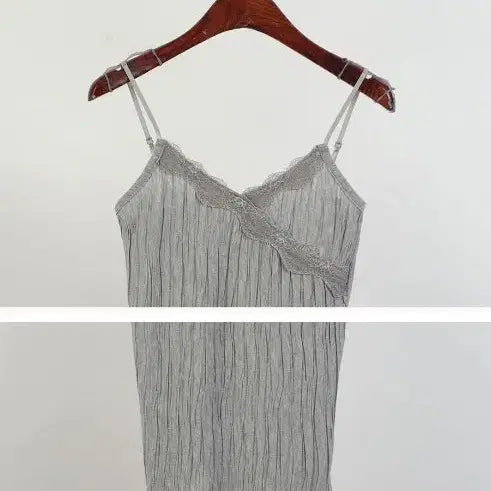 [SOLD OUT] (빠른배송/국내제작) 레이스 프릴 구김 나시 3color
