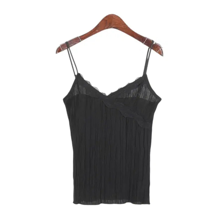 [SOLD OUT] (빠른배송/국내제작) 레이스 프릴 구김 나시 3color