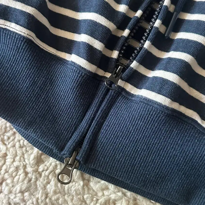 [BUNJANG] Dear My Dear Stripe Hooded Zip-up / (새상품) 디어마이디어 디어아플리케 스트라이프 후드 집업
