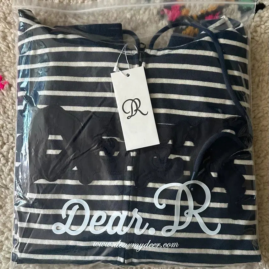 [BUNJANG] Dear My Dear Stripe Hooded Zip-up / (새상품) 디어마이디어 디어아플리케 스트라이프 후드 집업