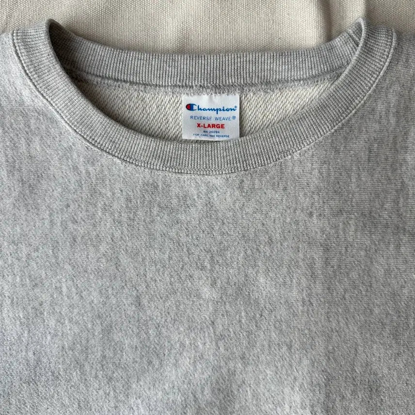 [BUNJANG] Champion Japan Reverse Weave Oatmeal Grey Sweatshirt XL / 챔피온 재팬 리버스위브 무지 그레이 오트밀 스웻셔츠 XL