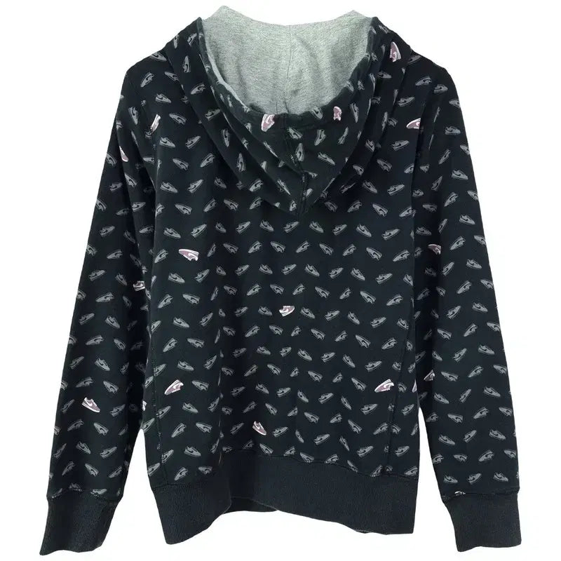 [SOLD OUT] 나이키 스우시 자수 멀티 패턴 후드 집업 블랙 M19508
