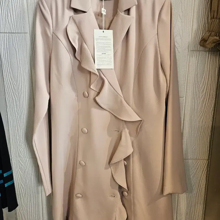 [BUNJANG] Imvely Beige Ruffle Midi Dress / 여55~66임블리원피스새상품