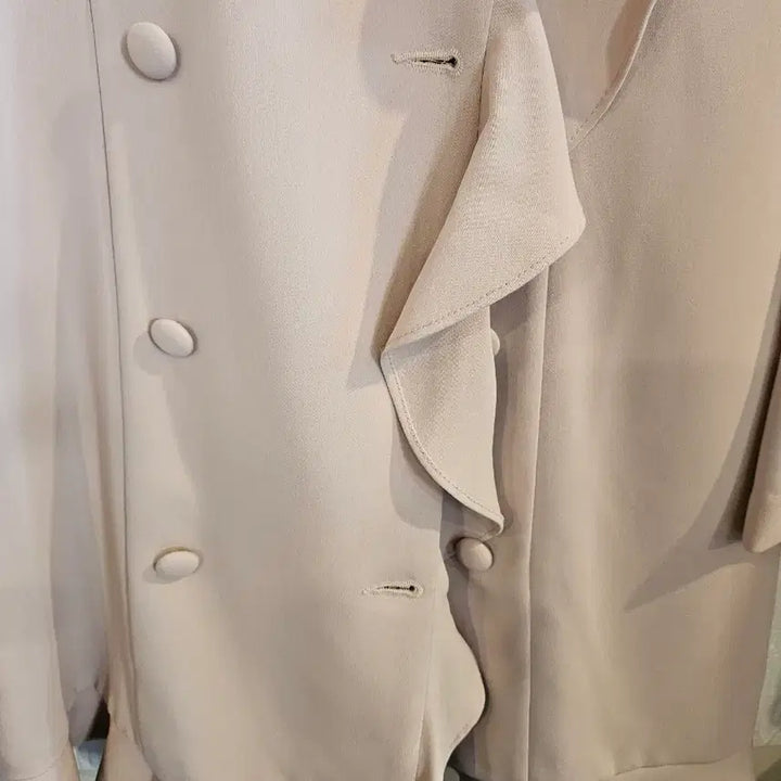 [BUNJANG] Imvely Beige Ruffle Midi Dress / 여55~66임블리원피스새상품