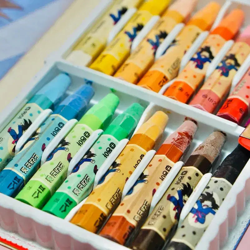 [BUNJANG] Dong-A Pinocchio Dragon Ball Crayons Vintage / 동아 피노키오 드래곤볼 크레파스 국민학교 레트로 근대사 수집 빈티지