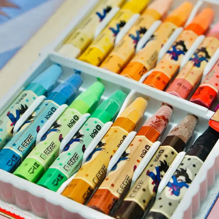 [BUNJANG] Dong-A Pinocchio Dragon Ball Crayons Vintage / 동아 피노키오 드래곤볼 크레파스 국민학교 레트로 근대사 수집 빈티지