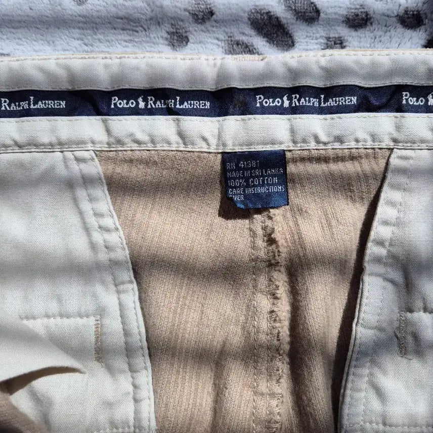 [BUNJANG] Polo Corduroy Beige Pants / 폴로 코듀로이 벨벳 베이지 투턱 팬츠