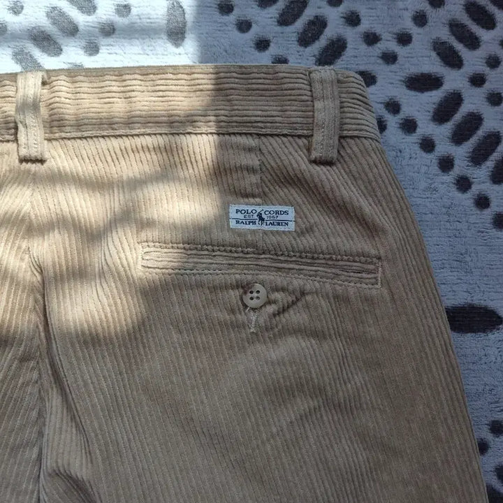 [BUNJANG] Polo Corduroy Beige Pants / 폴로 코듀로이 벨벳 베이지 투턱 팬츠