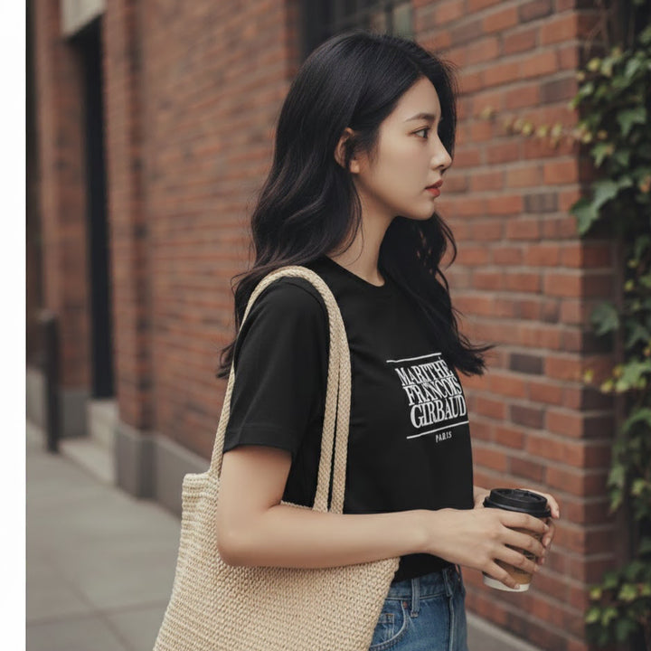 [BUNJANG] Marithe Marie W Classic Logo T-shirt Black (Women&