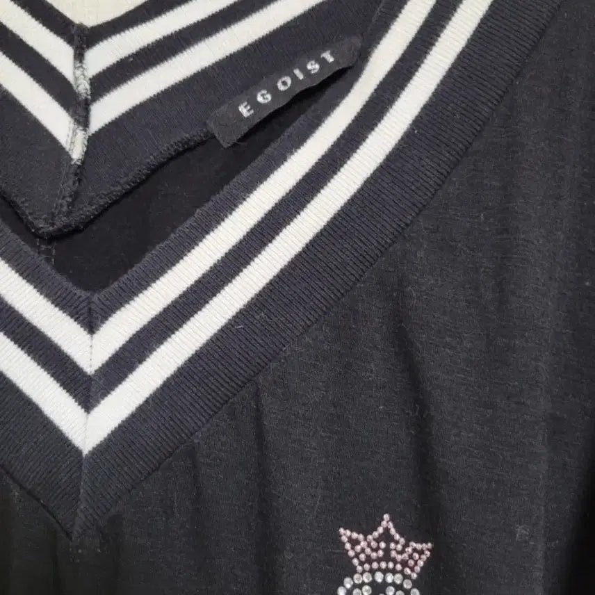 [BUNJANG] Egoist Stripe Long Knit Sweater / 에고이스트. 스트라이프 롱 니트 블랙.FREE
