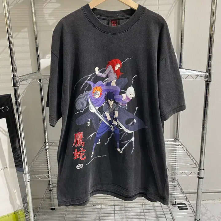 [BUNJANG] Naruto Sasuke Bootleg Anime T-Shirt / 나루토 사스케 부틀렉 애니메이션 티셔츠