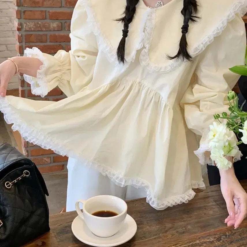 [BUNJANG] Byssiny PangPang Blouse Pale Yellow / [새상품] 바이씨니 제작 팡팡 블라우스 연노랑