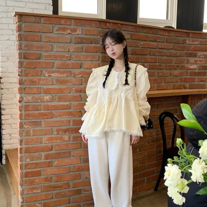 [BUNJANG] Byssiny PangPang Blouse Pale Yellow / [새상품] 바이씨니 제작 팡팡 블라우스 연노랑