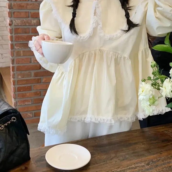 [BUNJANG] Byssiny PangPang Blouse Pale Yellow / [새상품] 바이씨니 제작 팡팡 블라우스 연노랑