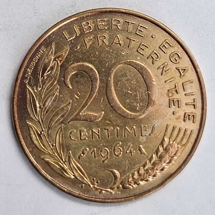 [BUNJANG] France 20 Centimes Coin (1964) / 1964년 프랑스 20상팀 동전  M1193