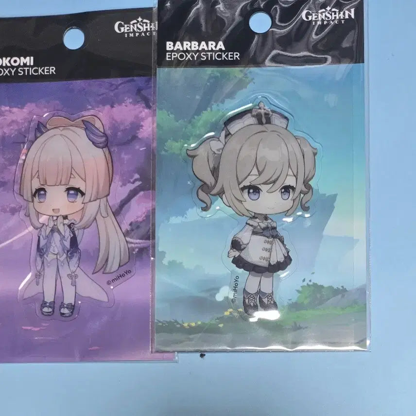 [BUNJANG] Genshin Impact Barbara Kokomi Line Friends Epoxy Sticker / 원신 바바라 코코미 라인프렌즈 에폭시 스티커