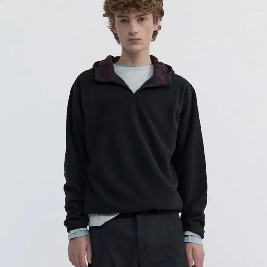 [BUNJANG] WNDER Fleece Scuba Hoodie Black M / 윈더 플리스 스쿠버 후디 블랙 M