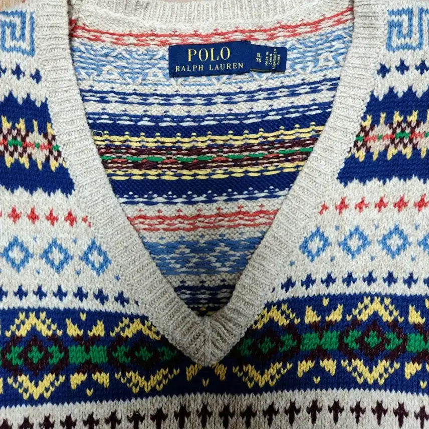 [BUNJANG] Polo Fair Isle Knit Vest XL / 폴로 페어아일 니트 조끼 XL