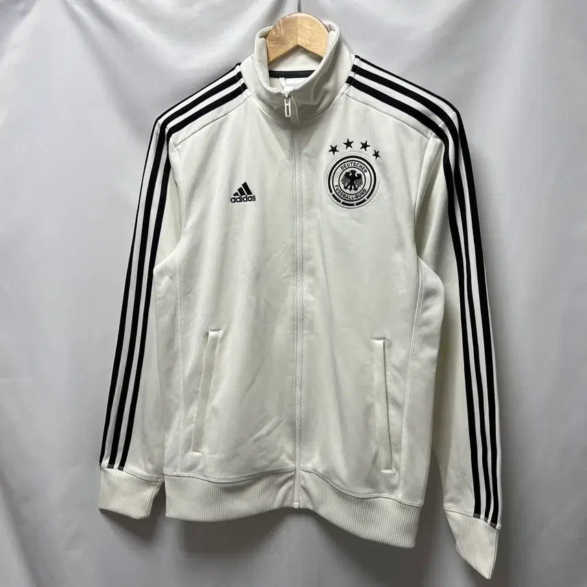 [BUNJANG] Adidas Germany National Team White Three Stripe Track Top / [정품/90] 아디다스 독일 축구 국대 화이트 삼선 트랙탑/져지