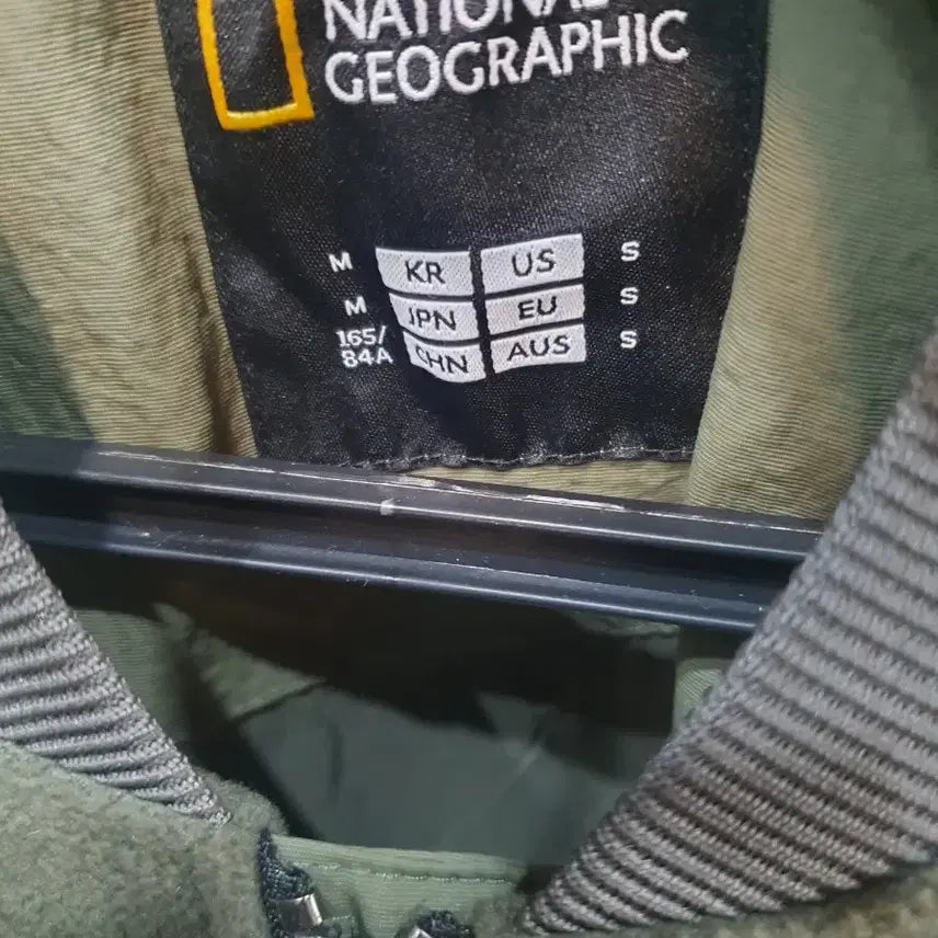[BUNJANG] National Geographic Fleece Jacket Khaki / 내셔널지오그래픽 뽀글이 플리스 자켓 카키