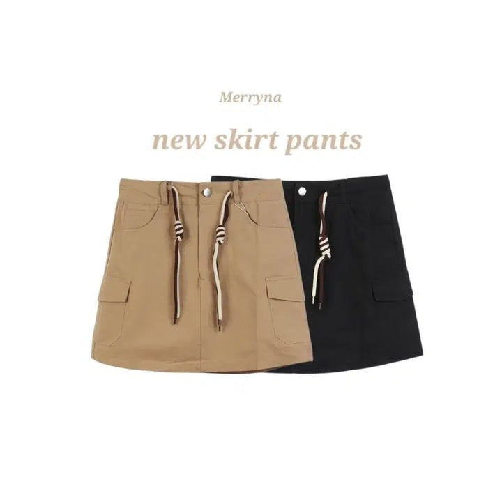 [SOLD OUT] (빠른배송) 배색 카코 스커트 팬츠 2color