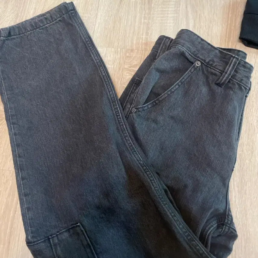 [BUNJANG] Topten Black Denim Cargo Pants 32 / 탑텐 블랙 데님 카고 팬츠 30