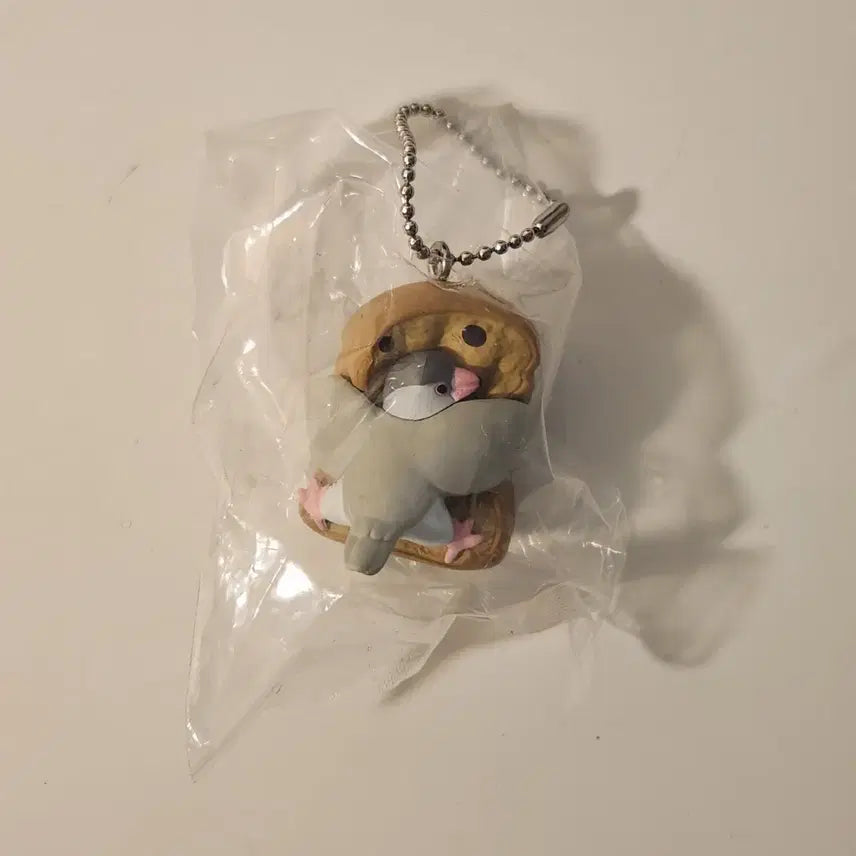[BUNJANG] Japanese Gacha Silver Cockatiel Bread Keyring / (캡슐만개봉/새상품) 일본 가챠 식빵 앵무새 가챠 키링