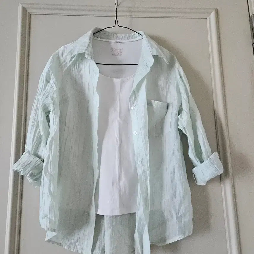[BUNJANG] Mint Green Shirt / 민트색 셔츠 새옷