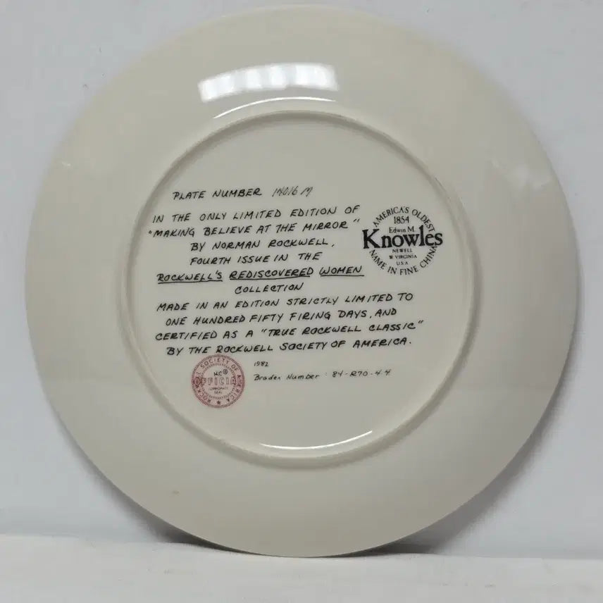 [SOLD OUT] 빈티지 미국 접시 도자기 화장하는 소녀