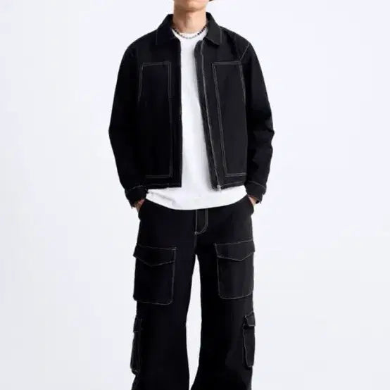 [BUNJANG] Zara Stitch Point Jacket - Size L / 자라 스티치 포인트 자켓 L
