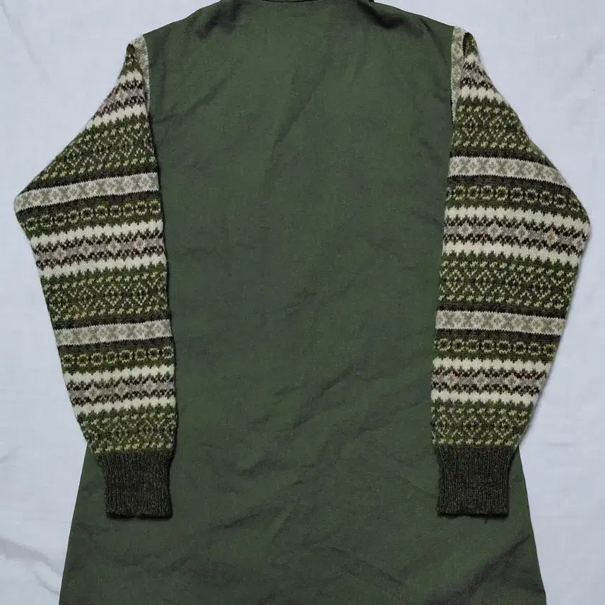 [BUNJANG] Remake OG-507 Utility Shirt with Fair Isle Knit Sleeves / [Remake] 80&