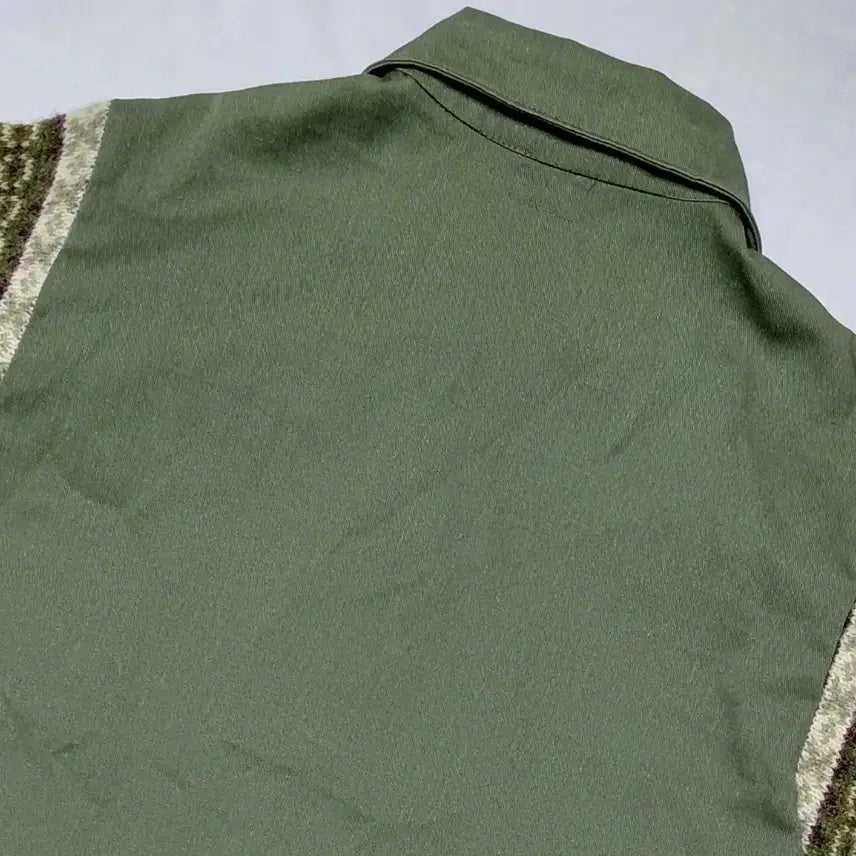 [BUNJANG] Remake OG-507 Utility Shirt with Fair Isle Knit Sleeves / [Remake] 80&