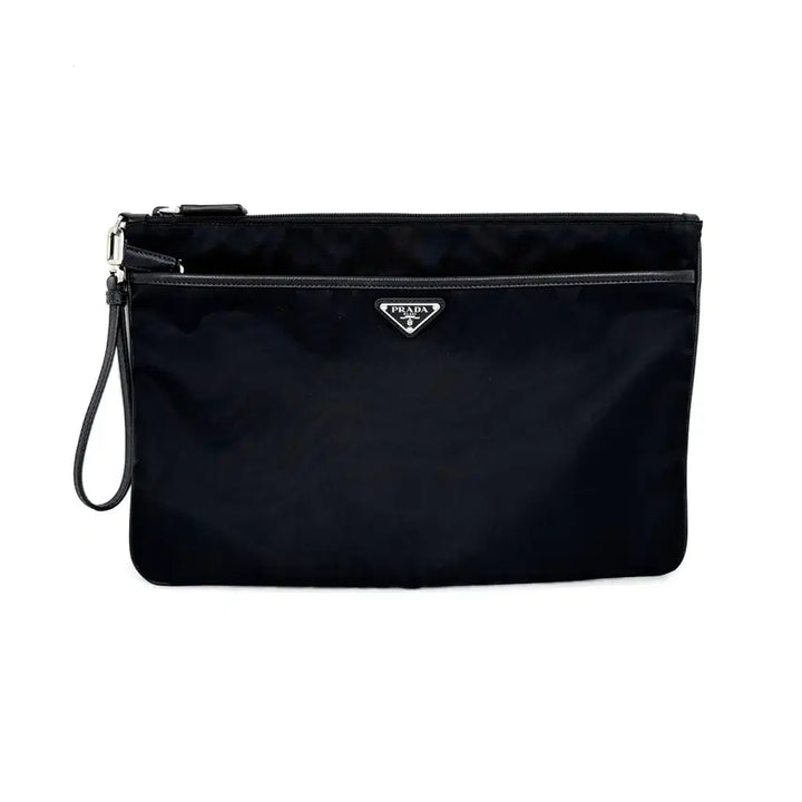 [BUNJANG] Prada Saffiano Tessuto Nylon Strap Clutch Bag 2VN012 / 프라다 삼각로고 사피아노 테수토 나일론 스트랩 클러치 2VN012