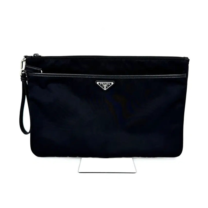 [BUNJANG] Prada Saffiano Tessuto Nylon Strap Clutch Bag 2VN012 / 프라다 삼각로고 사피아노 테수토 나일론 스트랩 클러치 2VN012