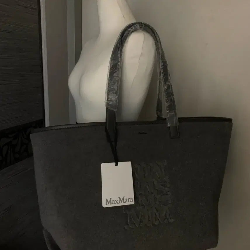 [BUNJANG] Max Mara Embossed Logo Felt Shopper Bag with Pouch / 막스마라 숄더백