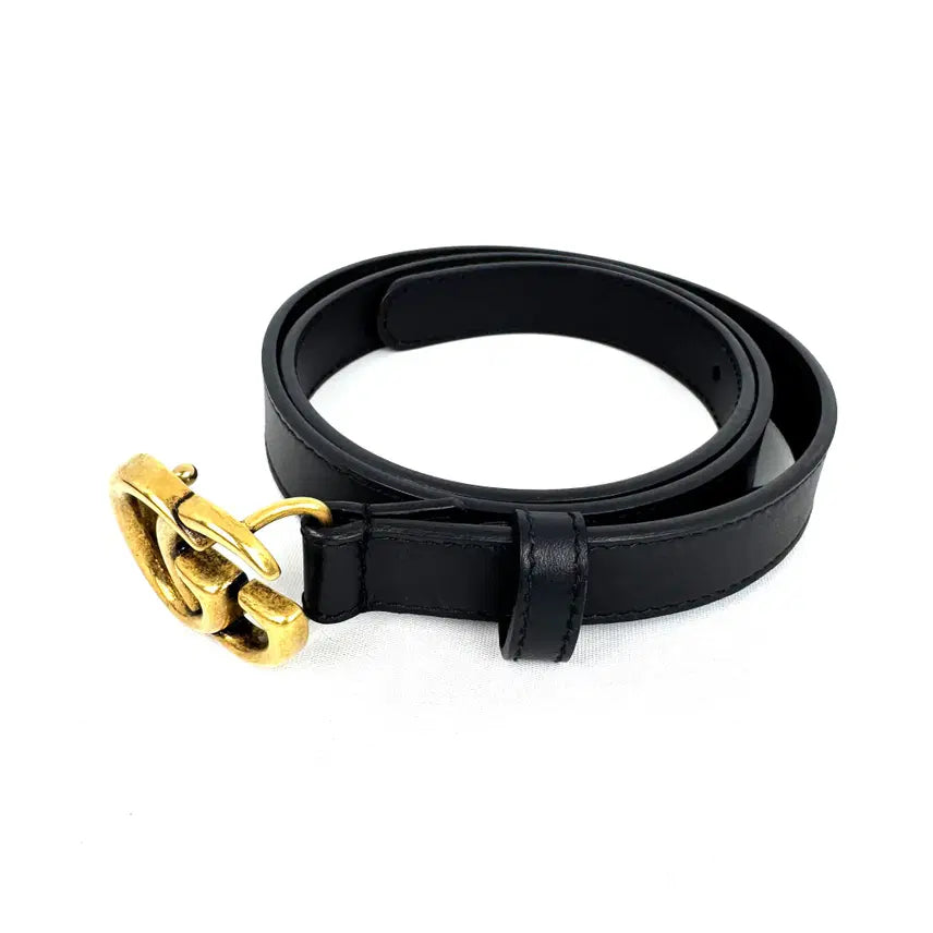 [BUNJANG] Gucci GG Marmont Double G Black Gold Hardware Women&