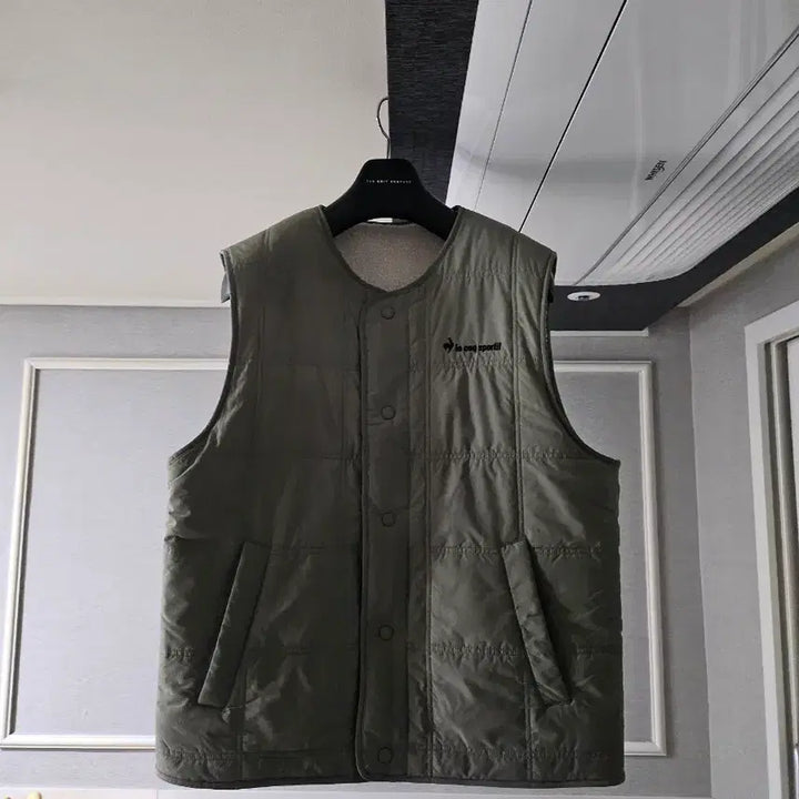 [BUNJANG] Le Coq Sportif Reversible Quilting Padded Vest / [거의 새것] 르꼬끄 리버서블 양면 퀼팅 패딩 조끼 베스트