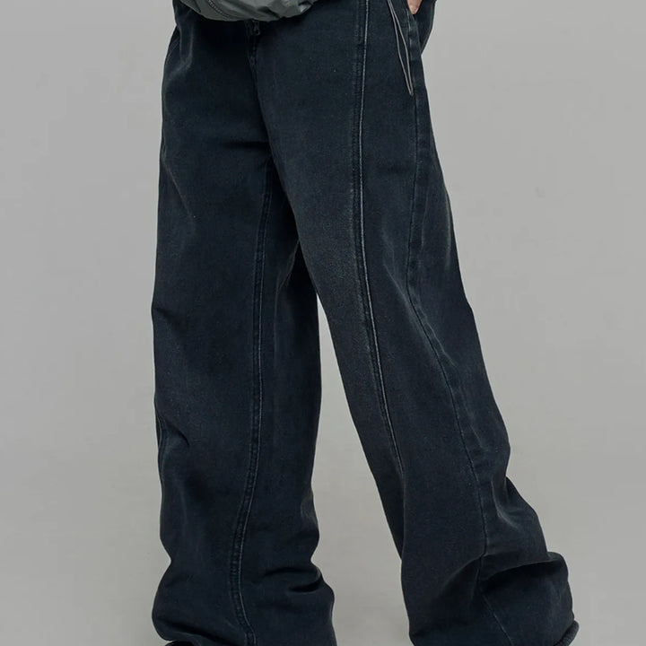 [BUNJANG] Chicks Wide Leg Denim Pants Black Blue M / 새) 칙스 절개 와이드 데님 팬츠 흑청 M 미개봉 새상품