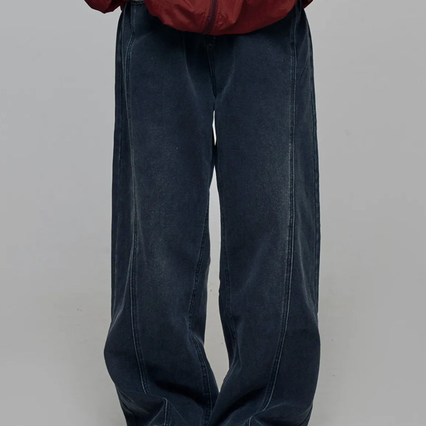 [BUNJANG] Chicks Wide Leg Denim Pants Black Blue M / 새) 칙스 절개 와이드 데님 팬츠 흑청 M 미개봉 새상품