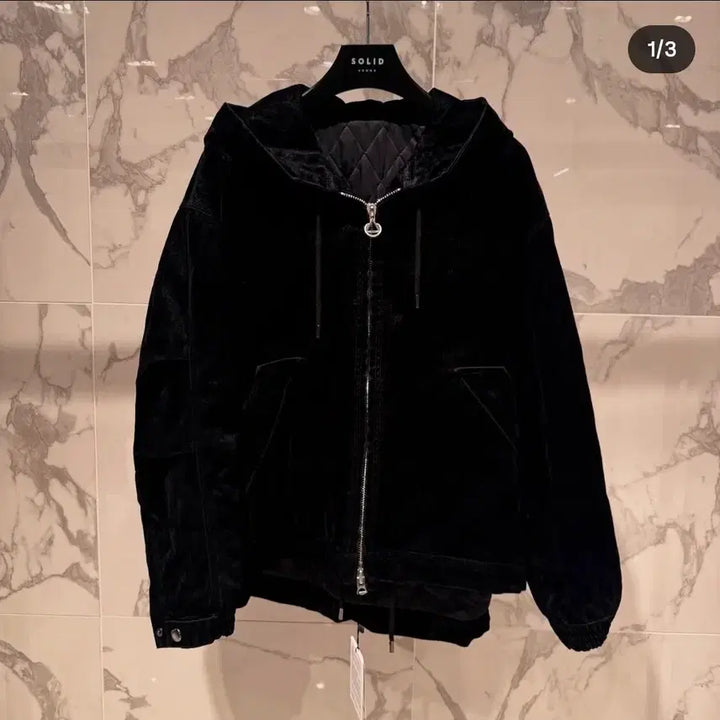 [BUNJANG] Solid Homme Velvet Denim Padded Jacket / 솔리드옴므 벨벳 데님 패딩 48